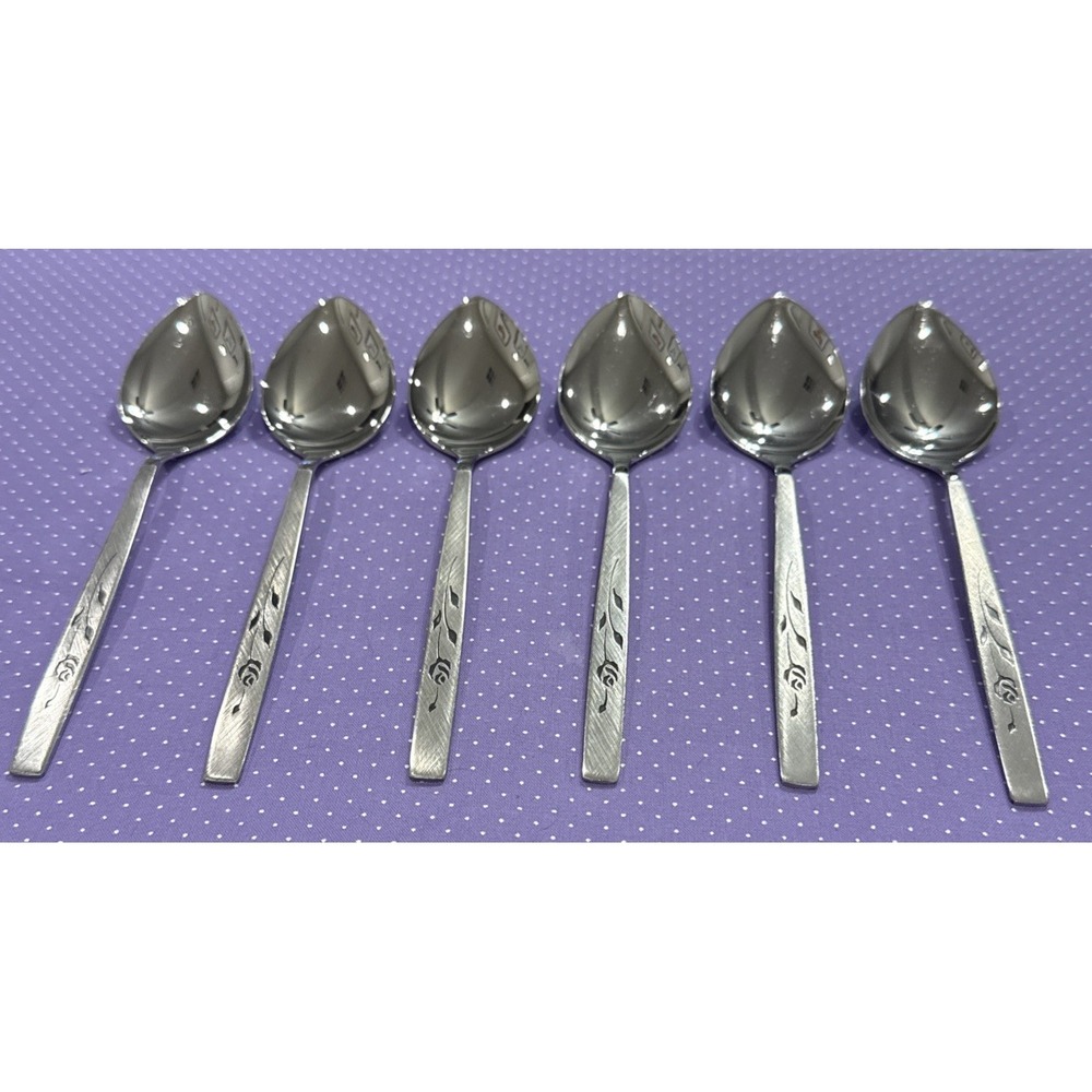 Oneida Oneidacraft Deluxe Capistrano Stainless Steel Soup Spoon Spoons Set Of 6‎